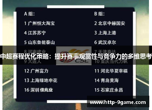 中超赛程优化策略：提升赛事观赏性与竞争力的多维思考